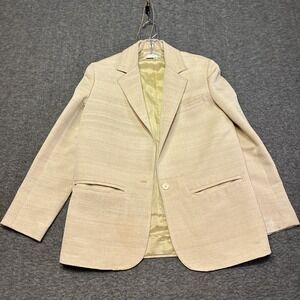 Vintage Roth-Le Cover Blazer Women 10 Beige Raw Silk Tailored Made in Hong Kong